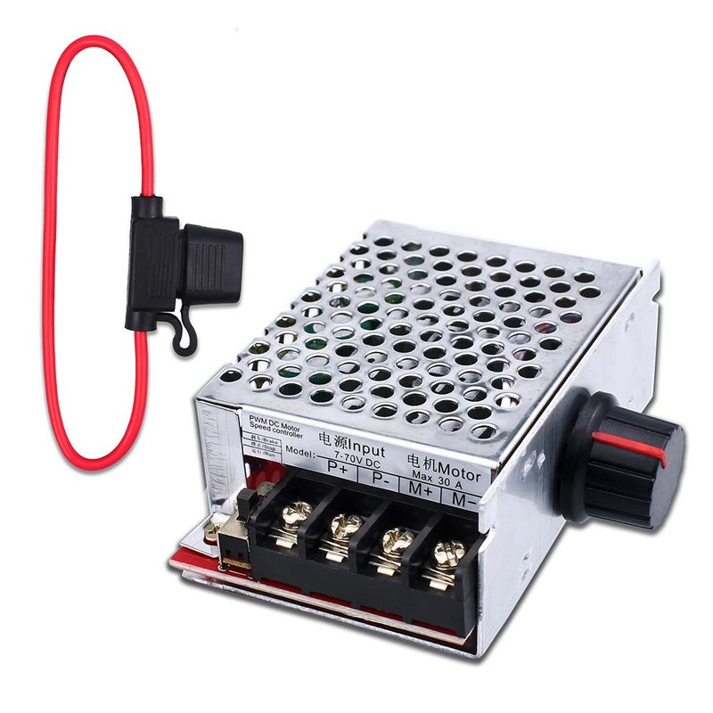 KeeYees 7-70V 30A PWM DC Motor Speed Controller Switch Control 12V 24V 36V 48V with 30 Amp Fuse - Image 1